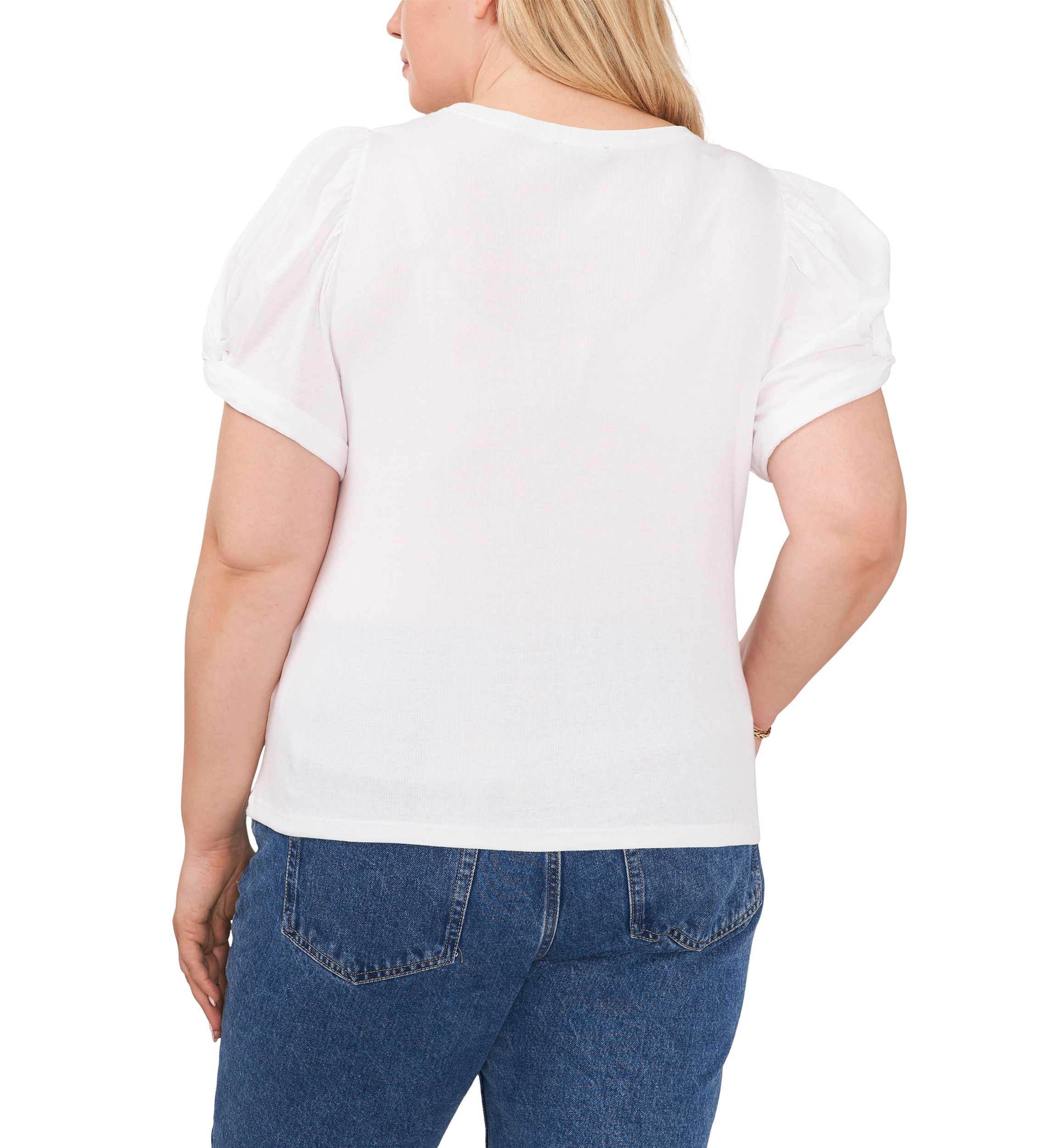 Plus Size Short Puff Sleeve T-Shirt
