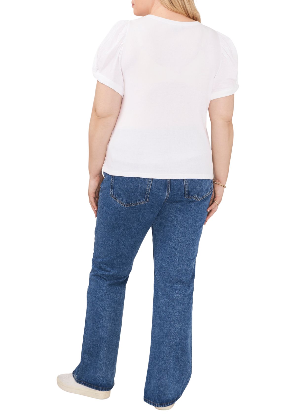 Plus Size Short Puff Sleeve T-Shirt