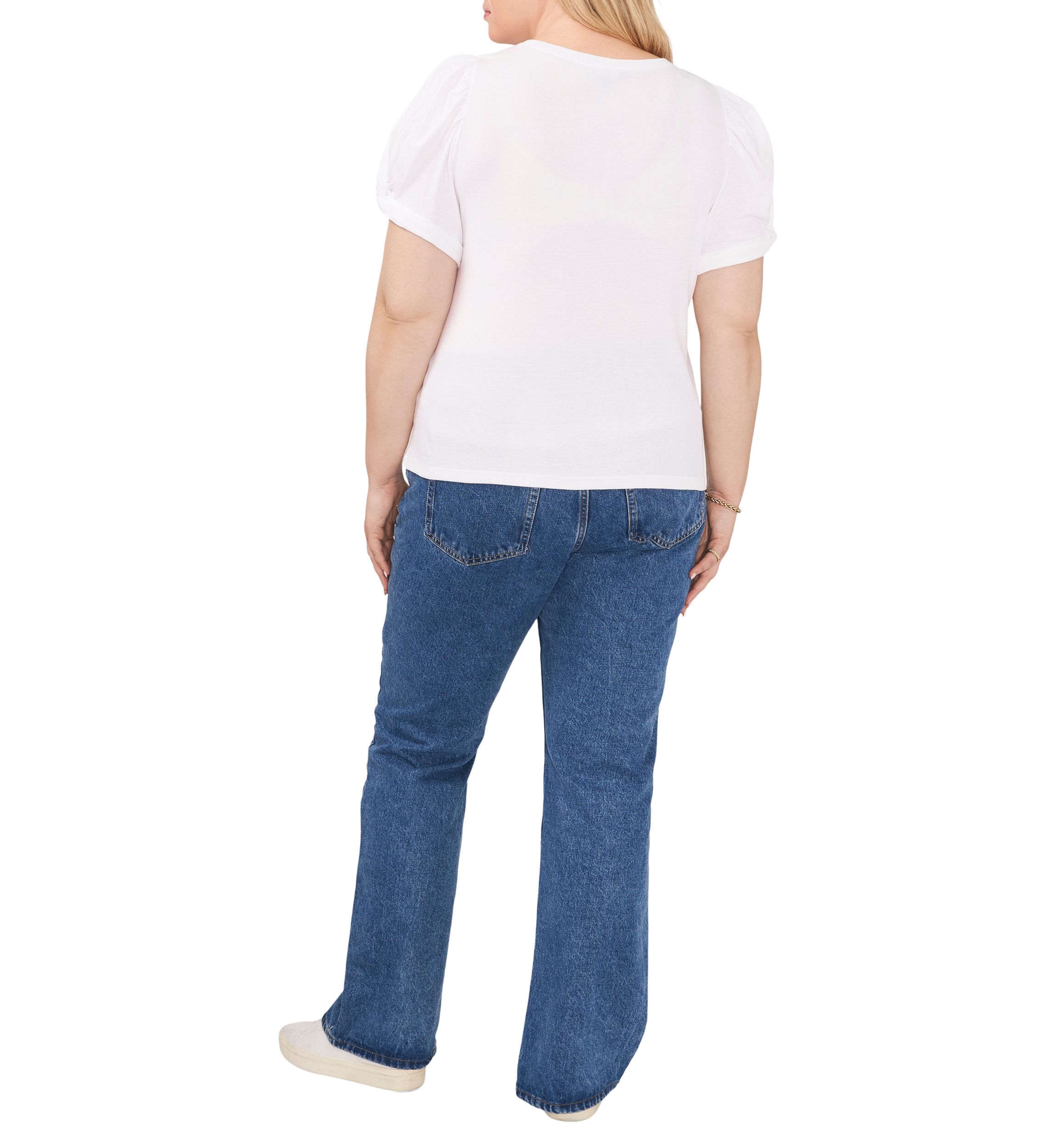 Plus Size Short Puff Sleeve T-Shirt