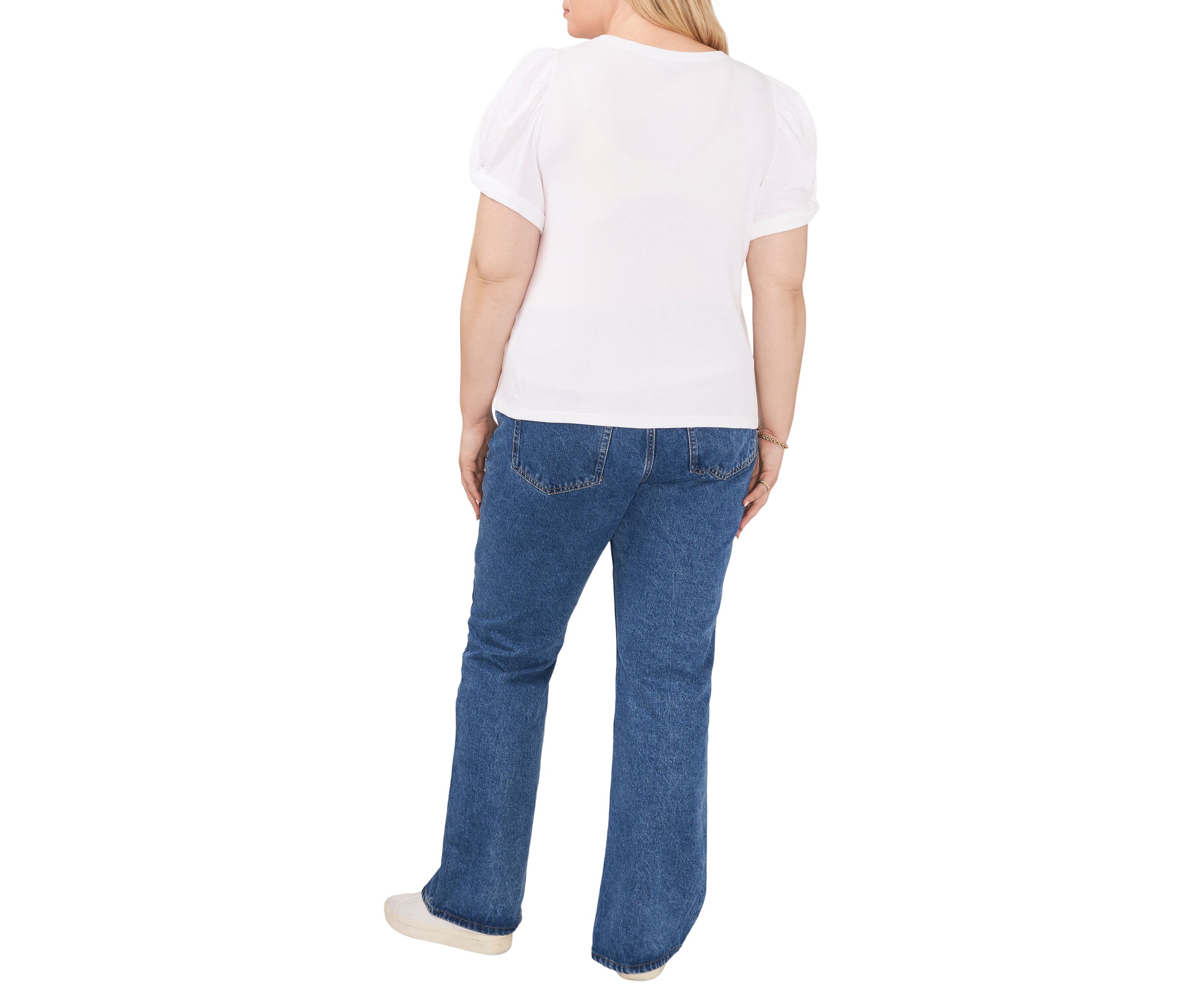 Plus Size Short Puff Sleeve T-Shirt