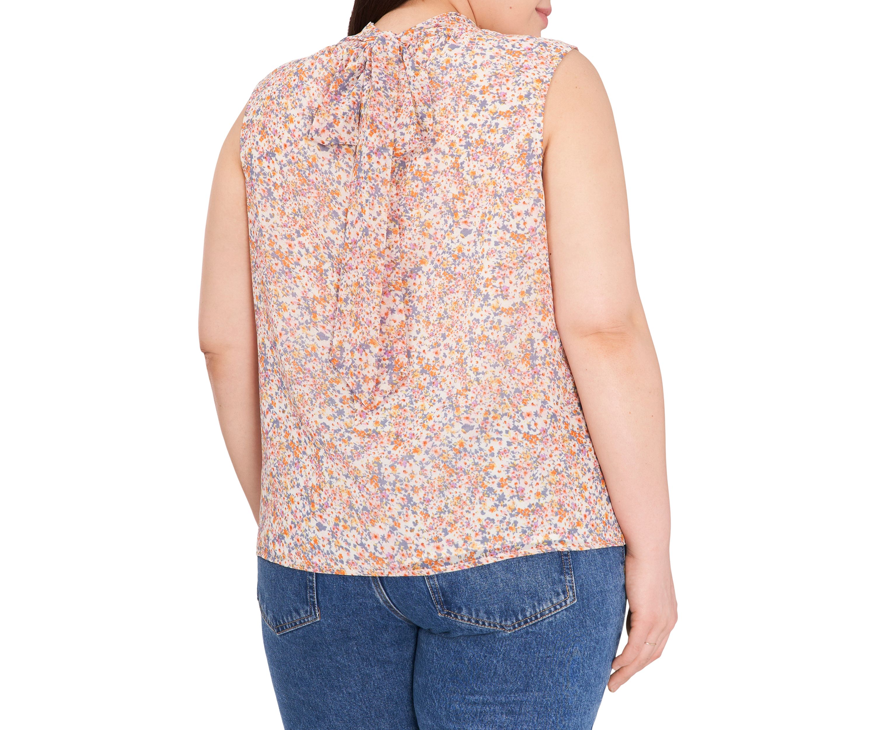 Plus Size Mock Neck Floral Top 
