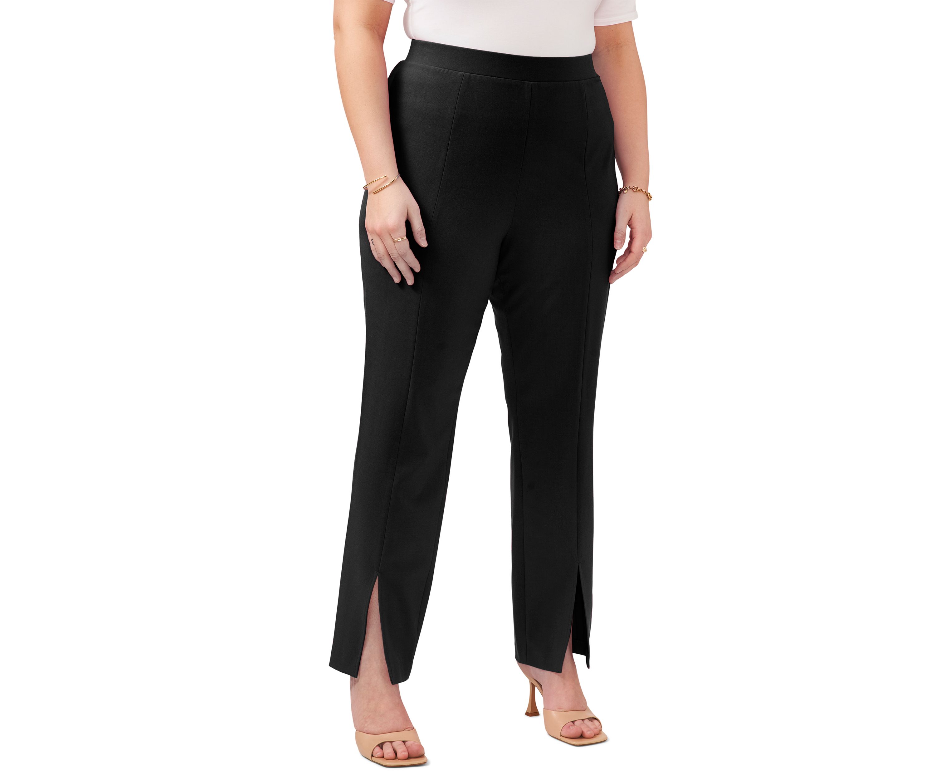 Plus Size Front Slit Pants 