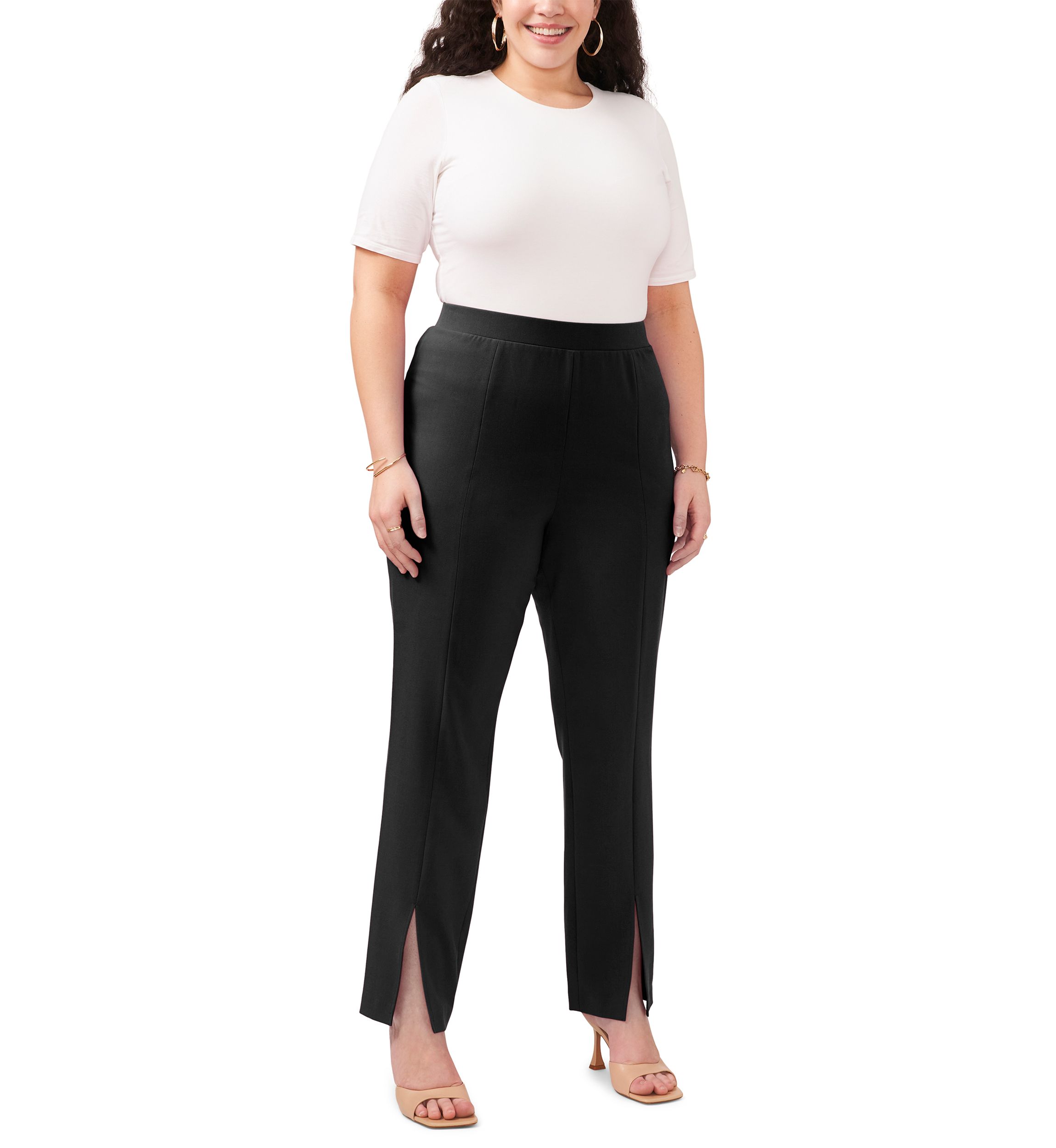 Plus Size Front Slit Pants 