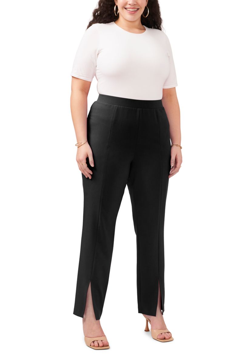 Plus Size Front Slit Pants 