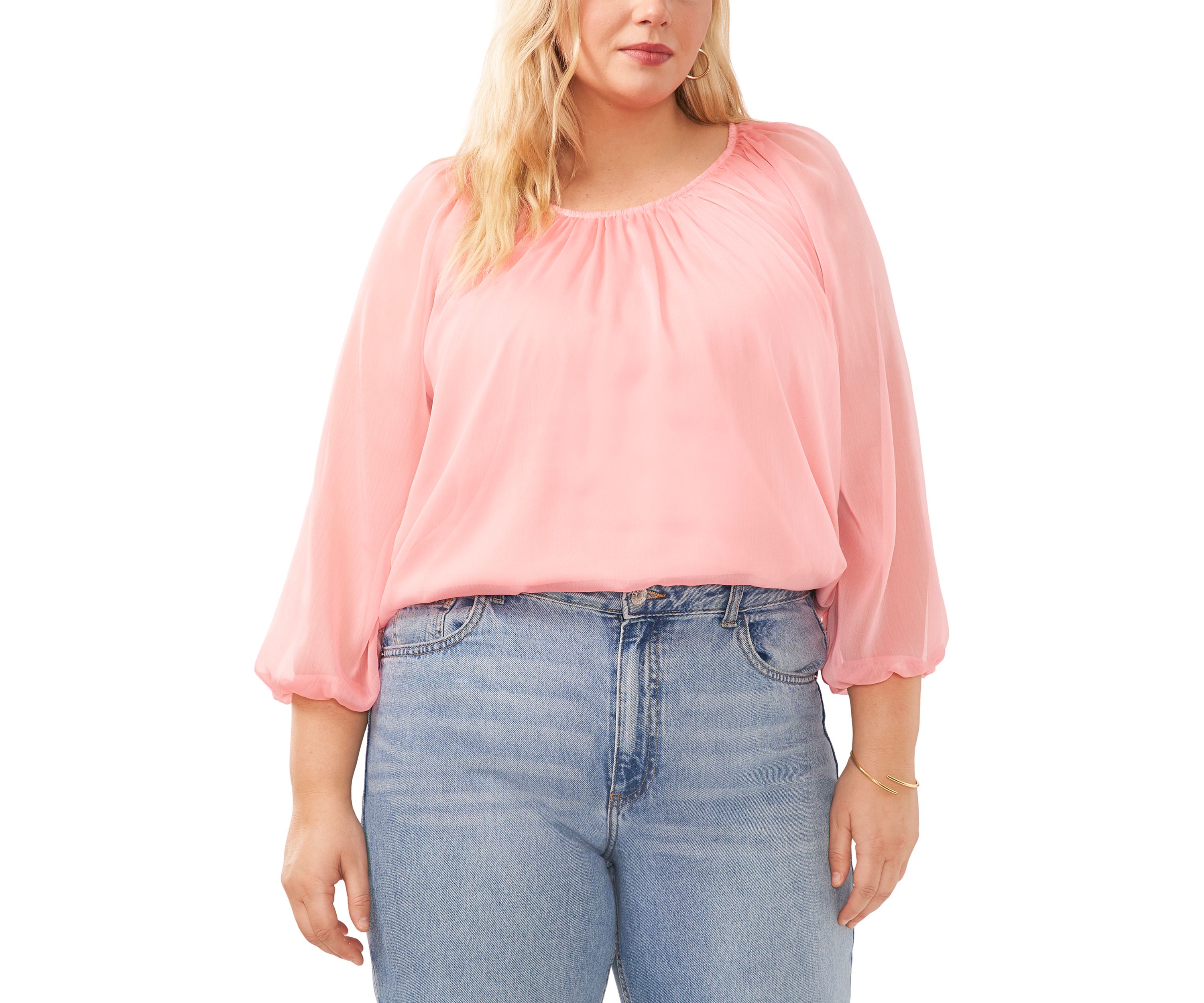 Plus Size Round Neck Blouse