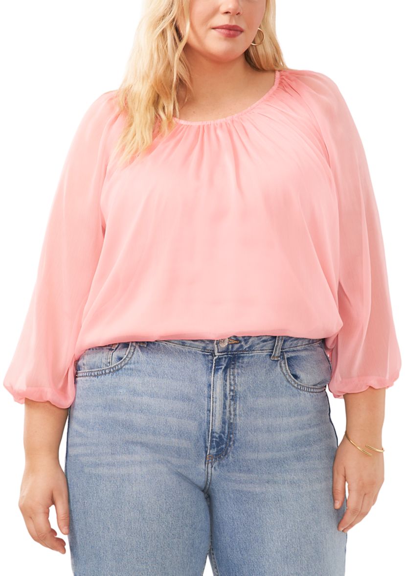 Plus Size Round Neck Blouse