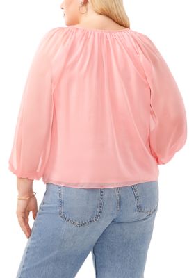 Plus Round Neck Blouse