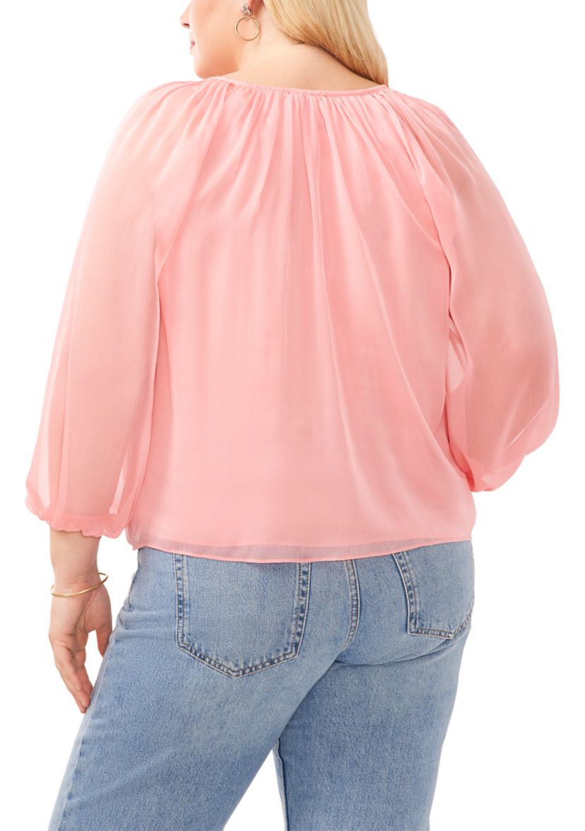 Plus Size Round Neck Blouse