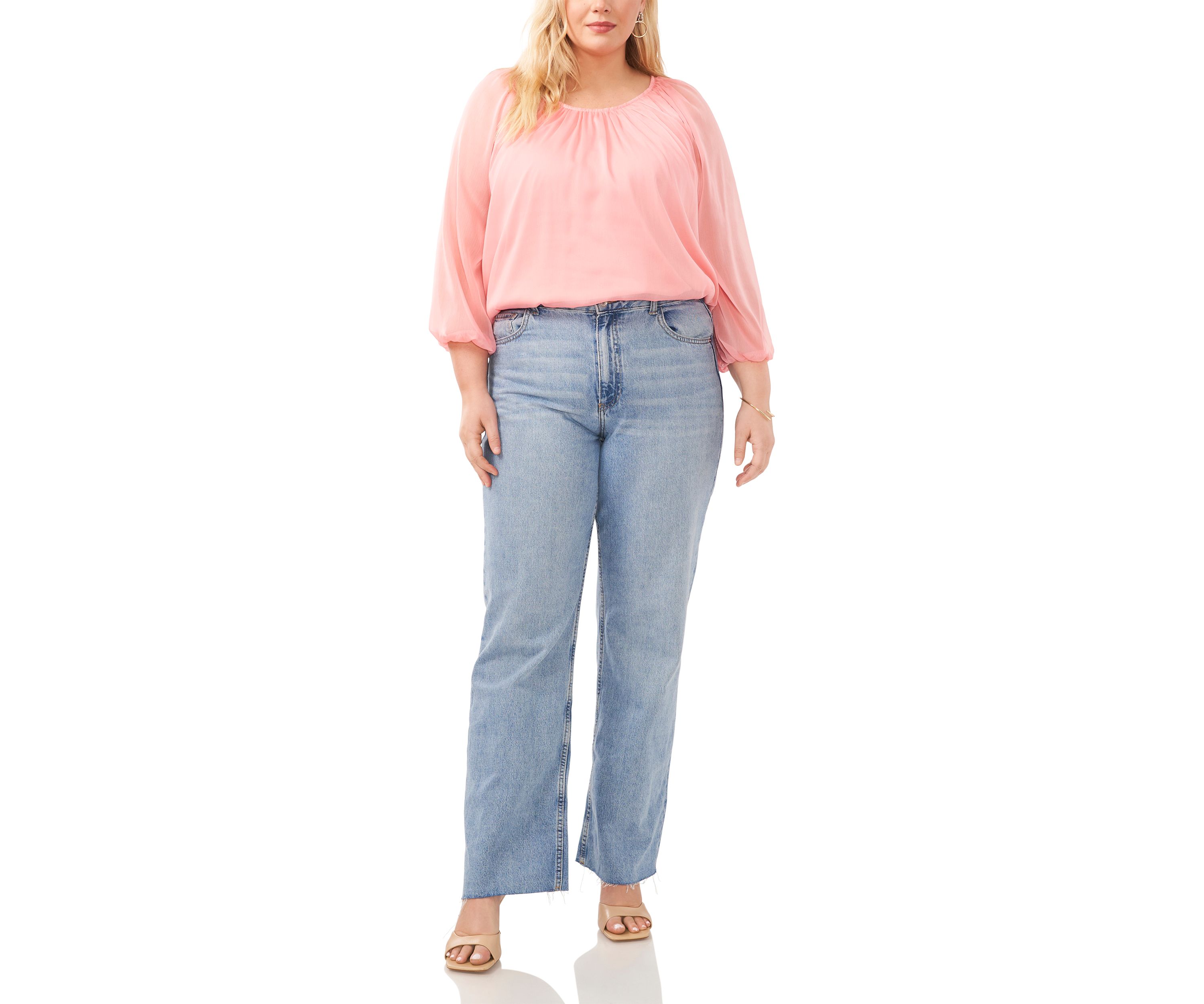 Plus Size Round Neck Blouse