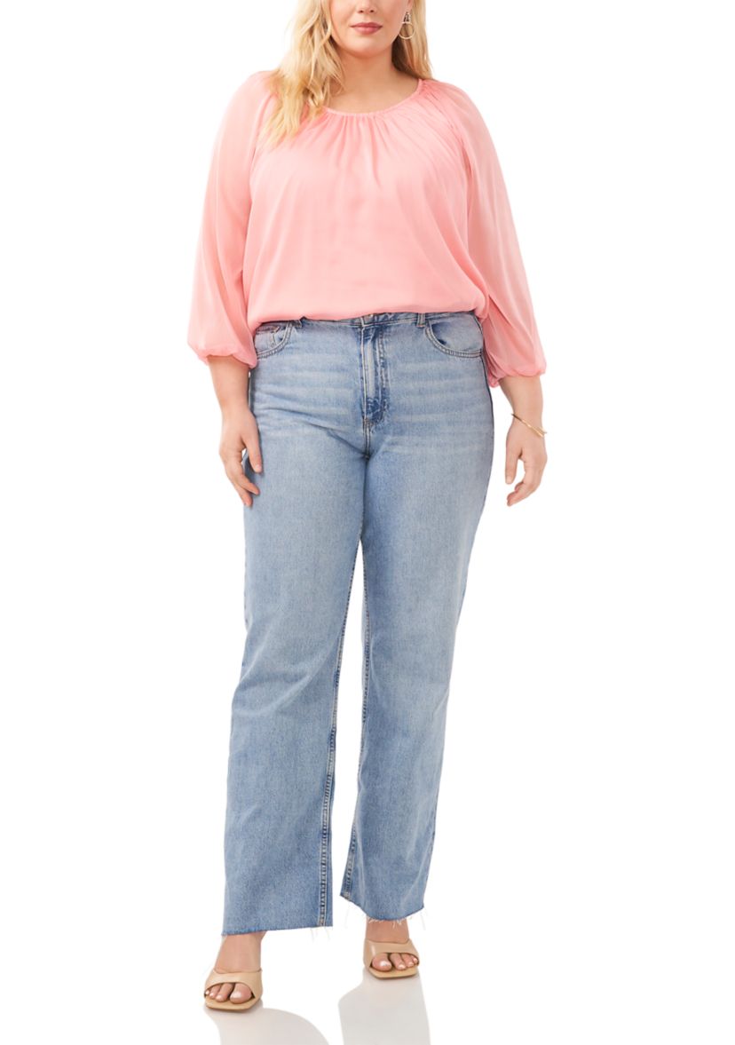 Plus Size Round Neck Blouse
