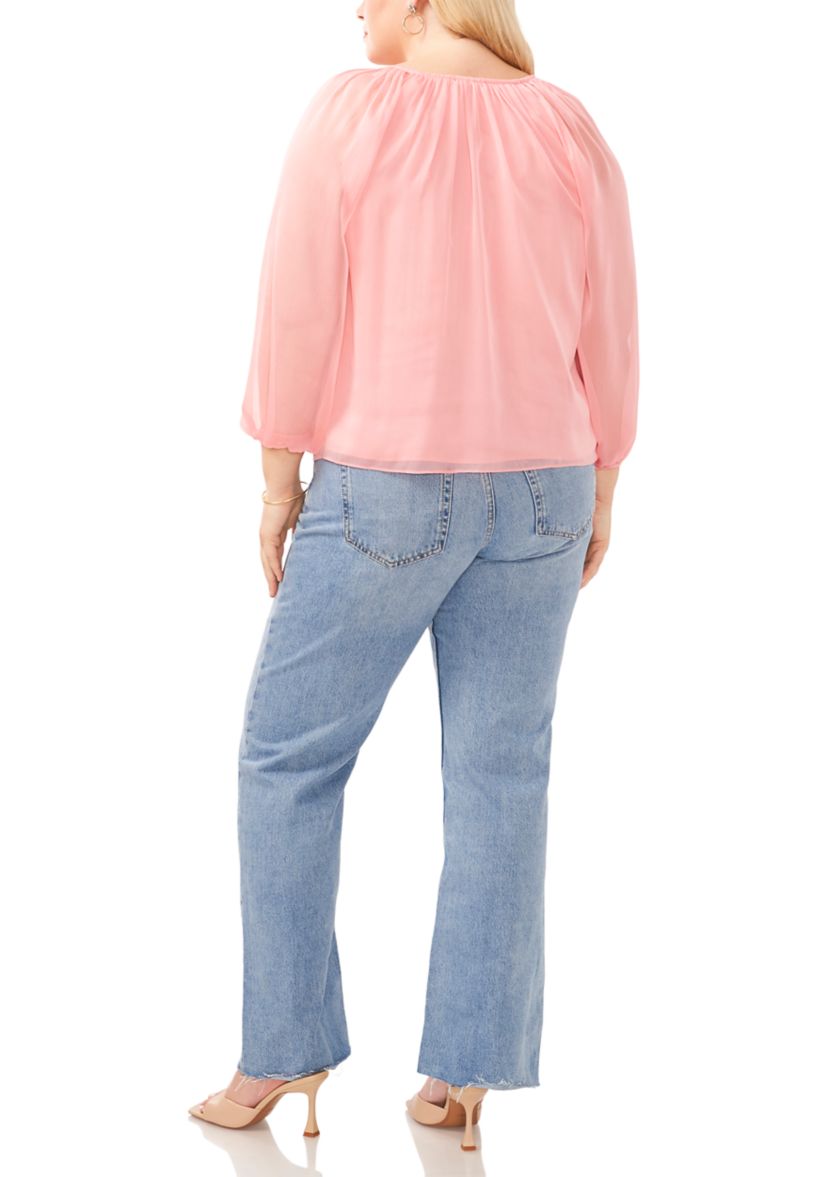 Plus Size Round Neck Blouse