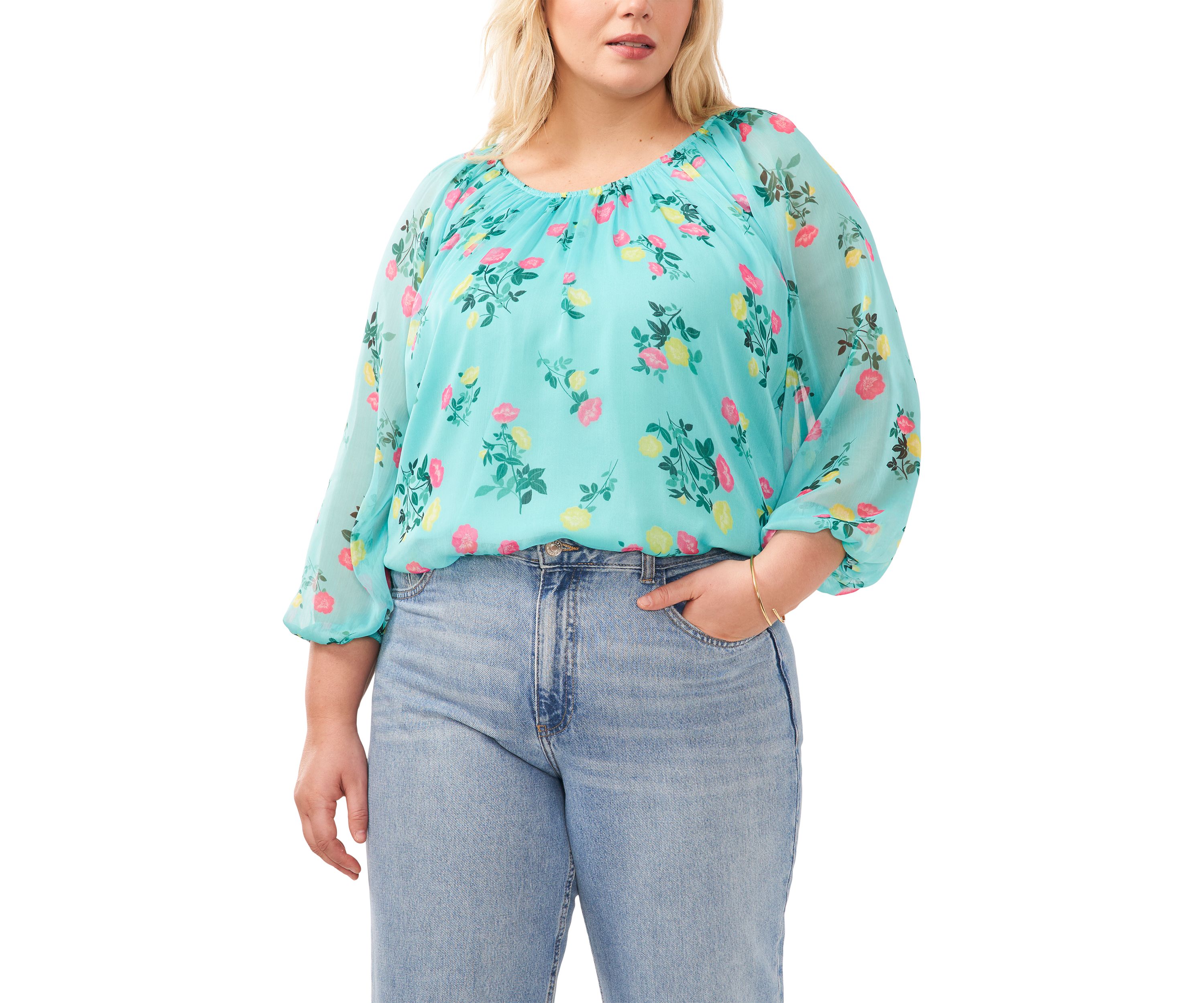 Plus Size Long Sleeve Round Neck Knit Top