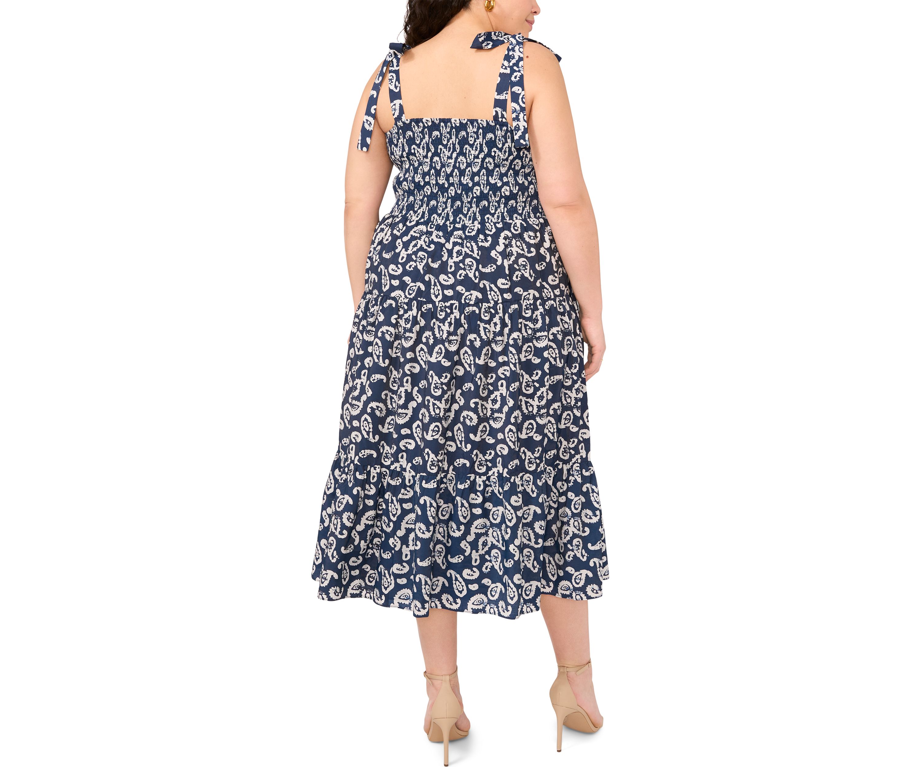 Plus Size Tie Shoulder Midi Dress