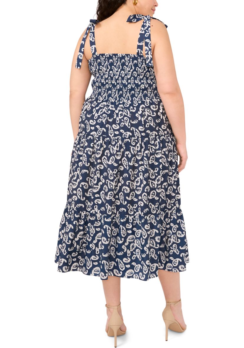 Plus Size Tie Shoulder Midi Dress