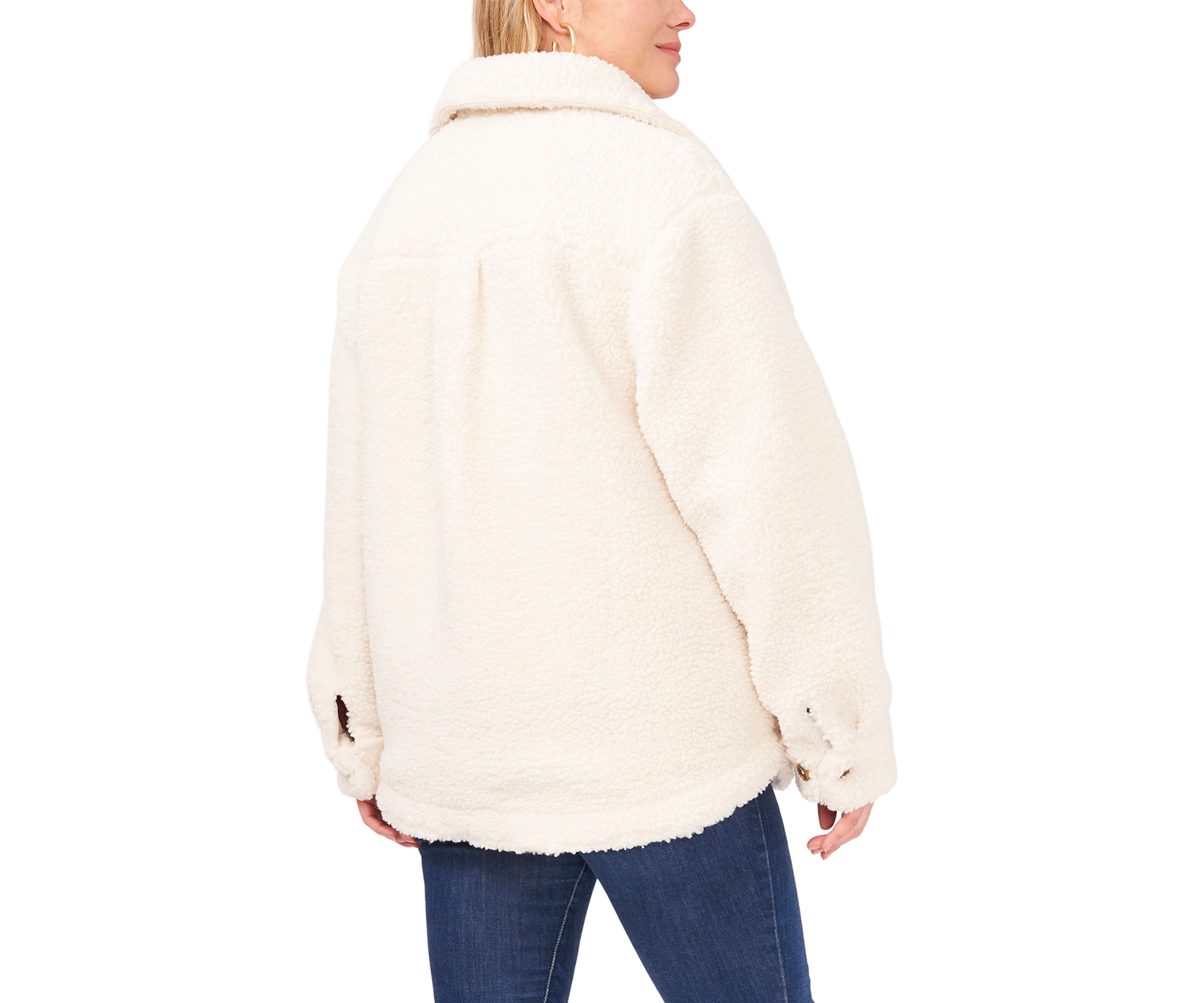 Plus Size Front Pocket Collared Jacket 