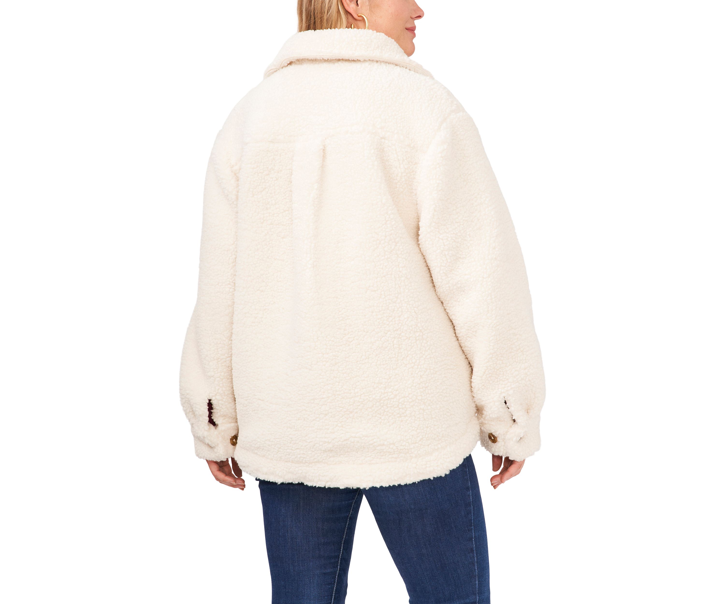 Plus Size Front Pocket Collared Jacket 