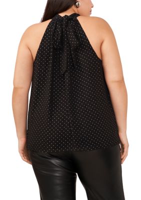 Plus Sleeveless Nailhead Halter Top