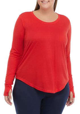 ZELOS Women's Long Sleeve Solid T-Shirt | belk