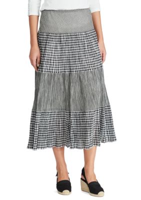 Chaps Crinkle Gingham Maxi Skirt | belk