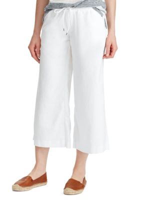 Chaps Striped Cropped Linen Blend Pants | belk