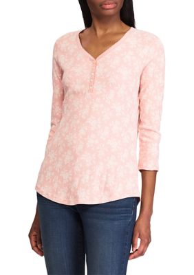 Chaps 3/4 Sleeve Cotton Henley | belk