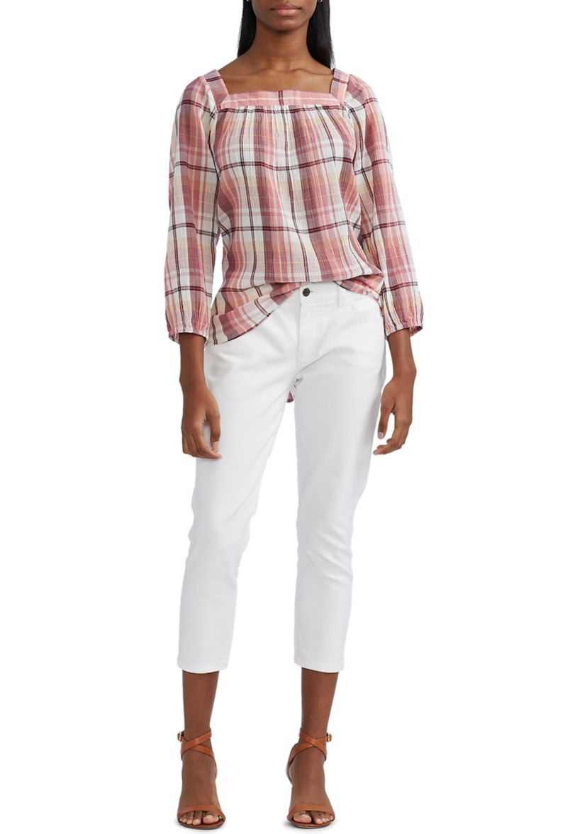 Womens Shirred Cotton Top