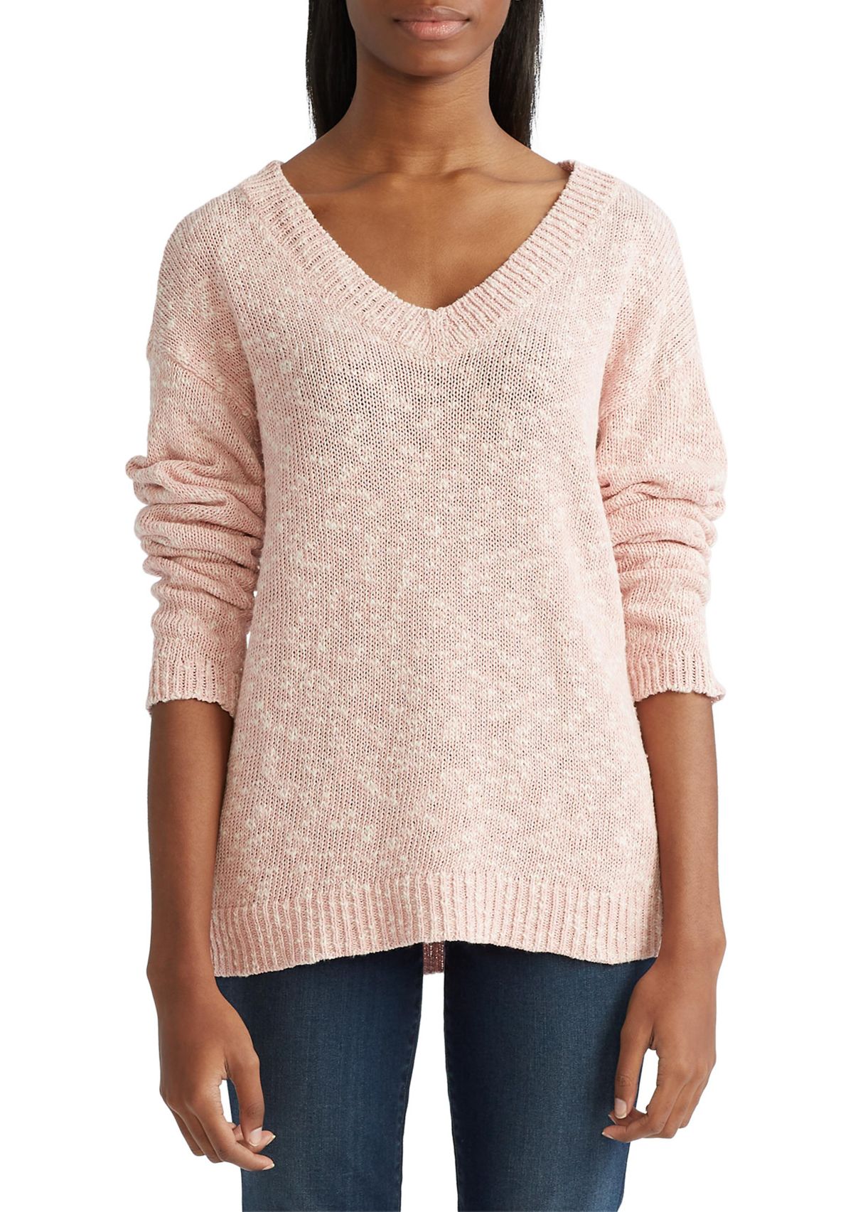 Womens Cotton V-Neck Sweater 