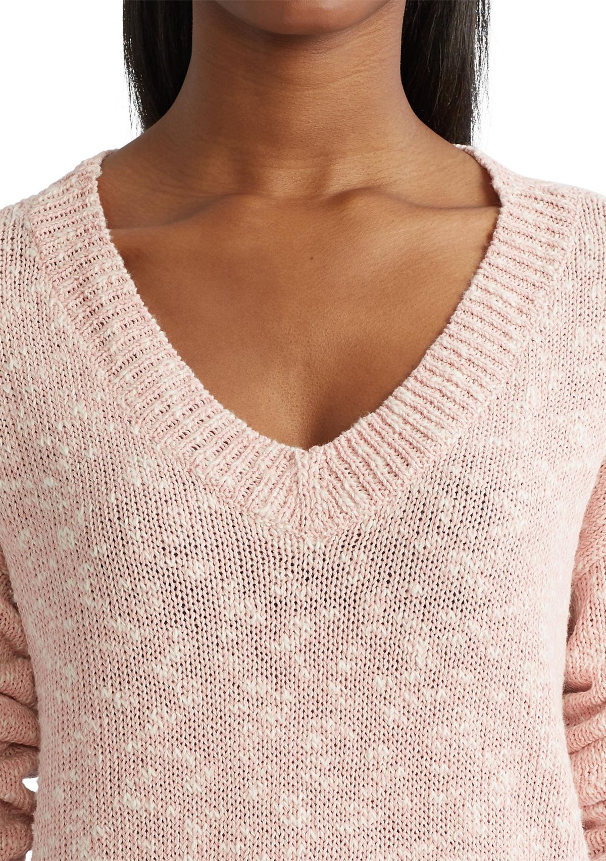 Womens Cotton V-Neck Sweater 