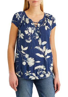 Chaps Women's Short Sleeve Knit Peasant Top | belk