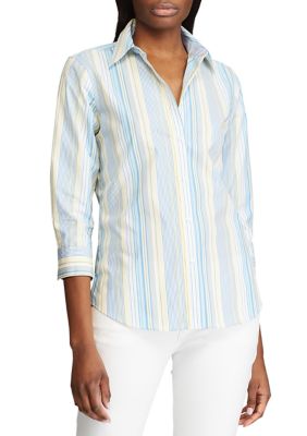 Chaps Petite No Iron 3/4 Sleeve Button Down Shirt | belk