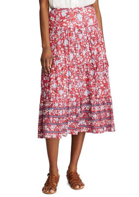 petite tiered maxi skirt