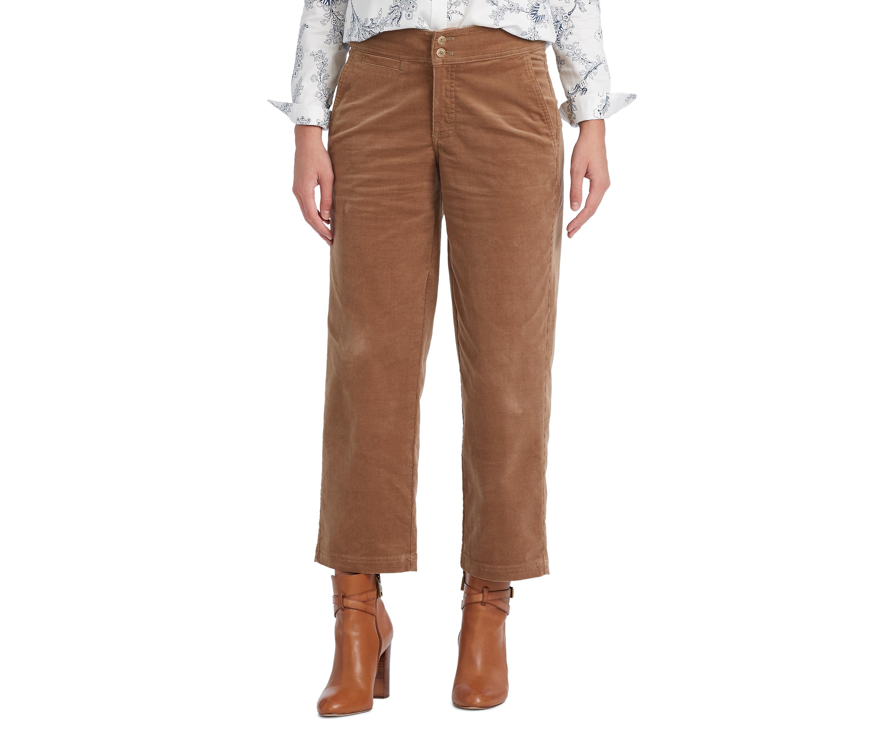 Petite Cropped Corduroy Wide-Leg Pants