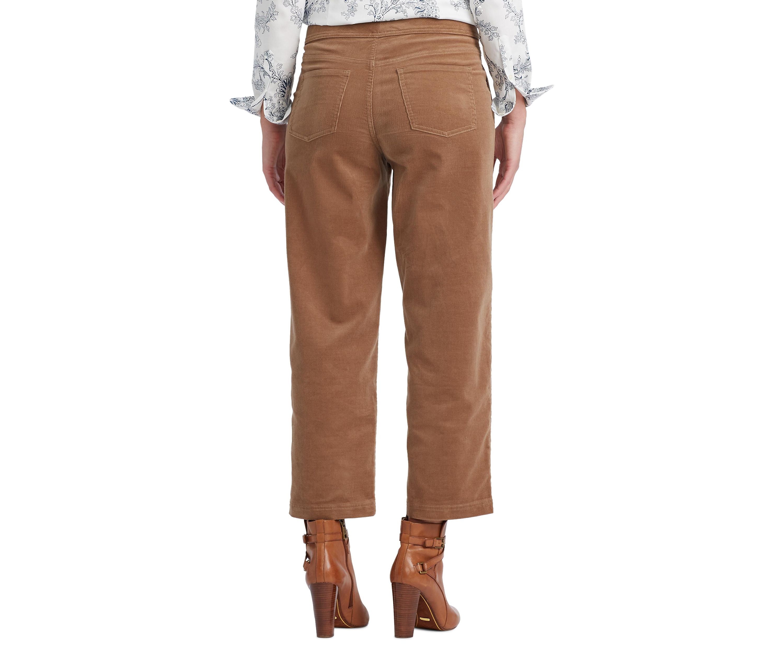 Petite Cropped Corduroy Wide-Leg Pants