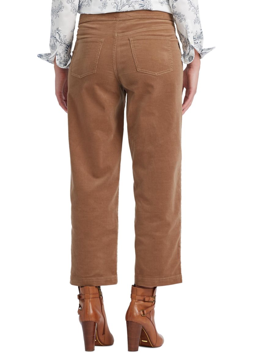 Petite Cropped Corduroy Wide-Leg Pants