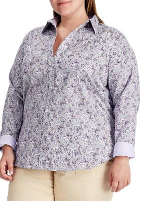 chaps plus size no iron shirts