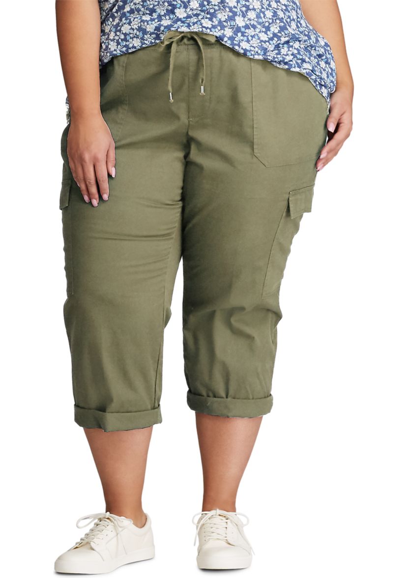 Plus Size Stretch Cotton Capri Pants