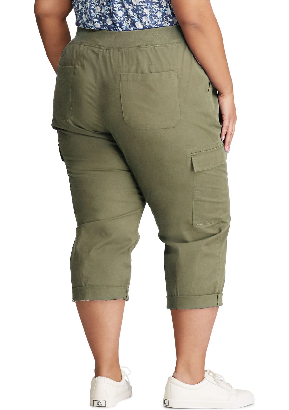 Plus Size Stretch Cotton Capri Pants