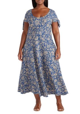 Chaps Plus Size Short Sleeve Knit Midi Dress | belk