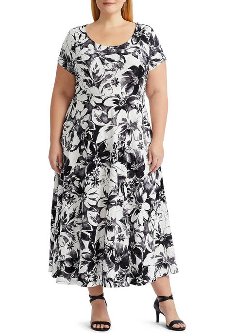 Chaps Plus Size Fit and Flare Midi Dress | belk
