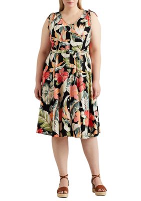 Chaps Plus Size Sleeveless Floral Dress | belk