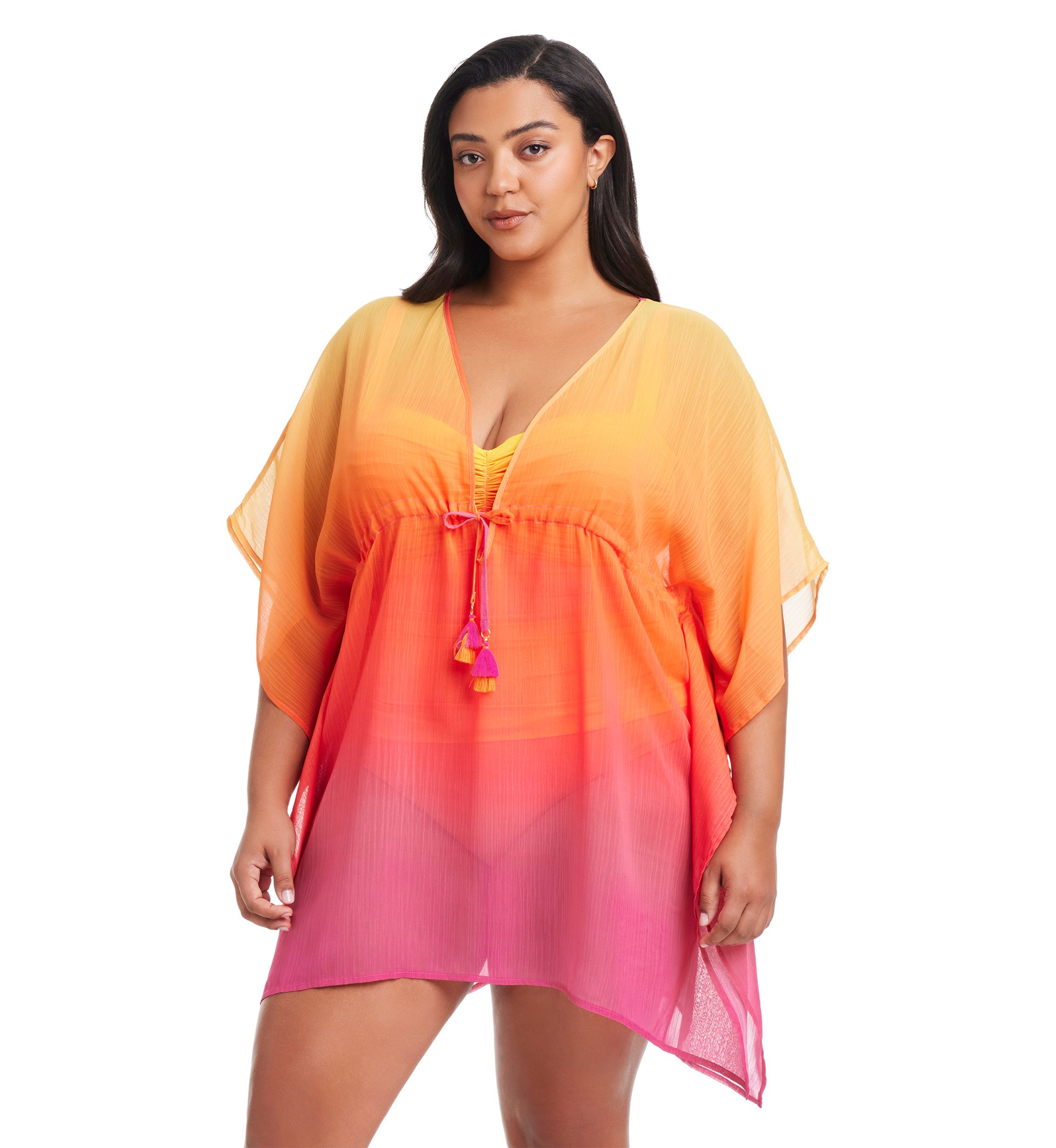 Womens Beat The Heat Chiffon Caftan Coverup