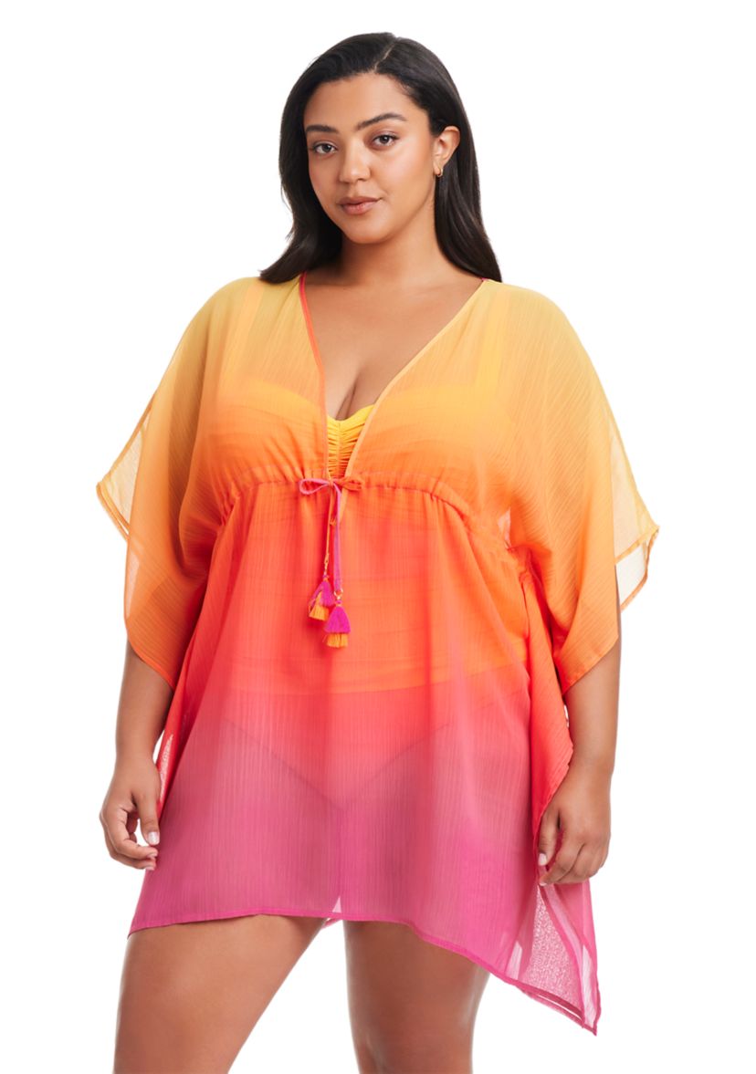 Womens Beat The Heat Chiffon Caftan Coverup