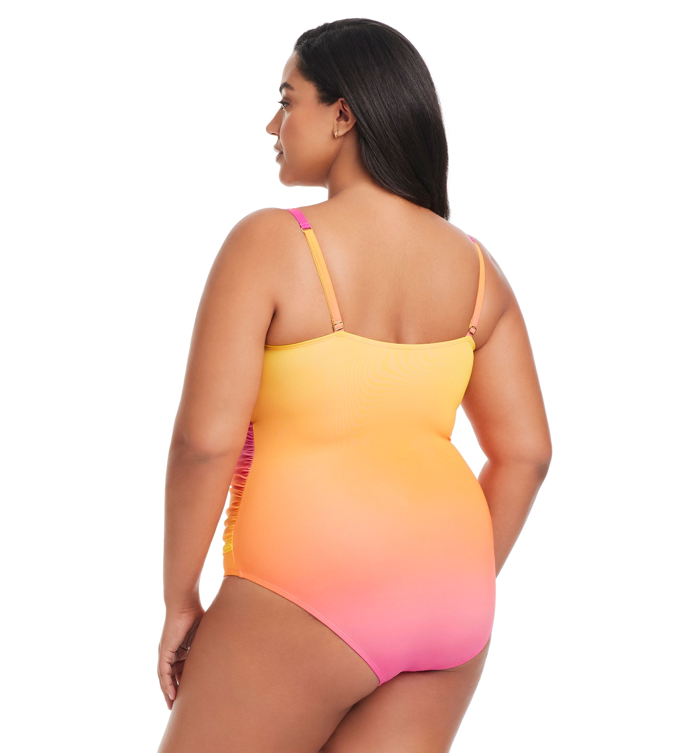 Beat The Heat Shirred Bandeau One Piece Swimsuit 