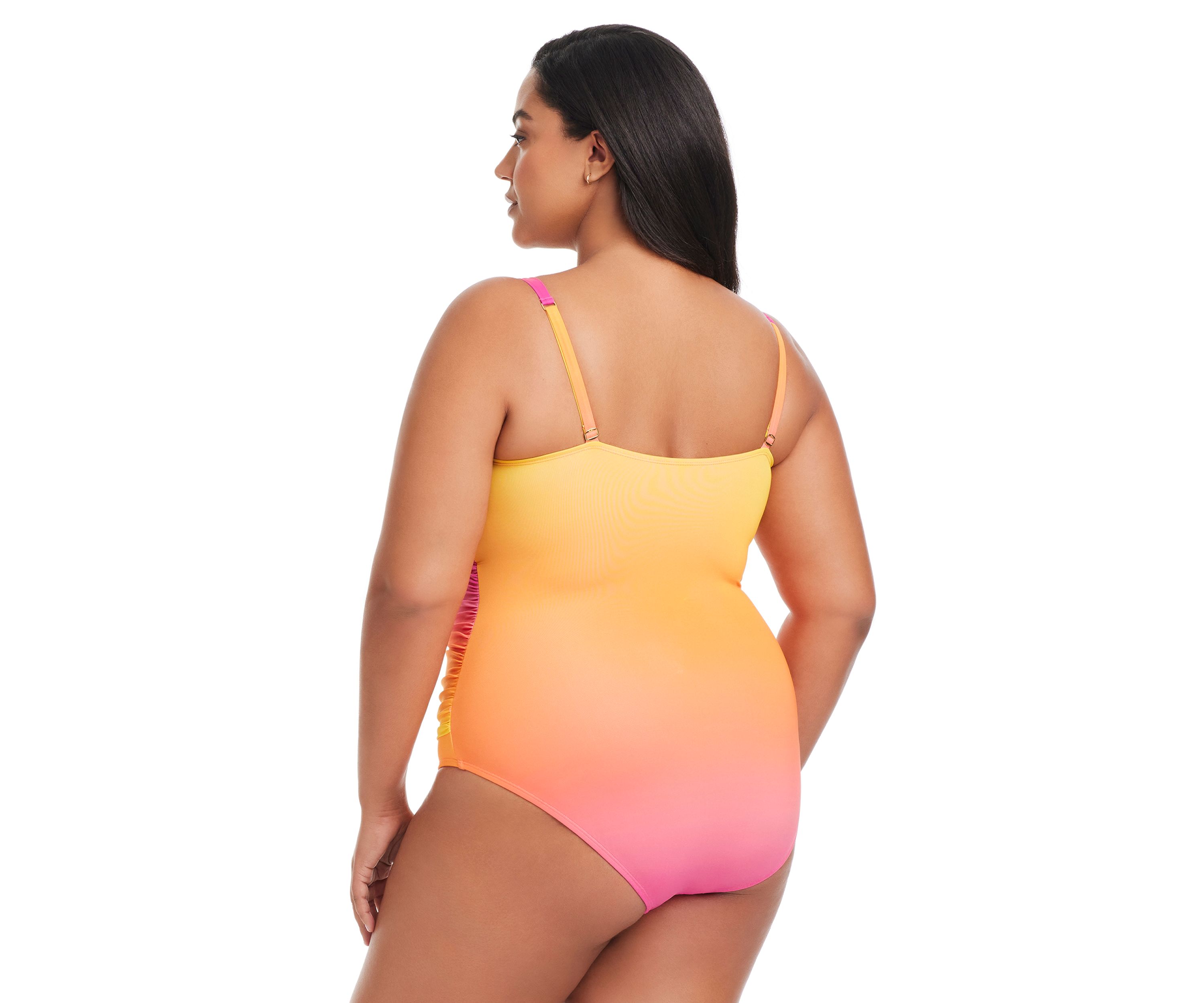 Beat The Heat Shirred Bandeau One Piece Swimsuit 