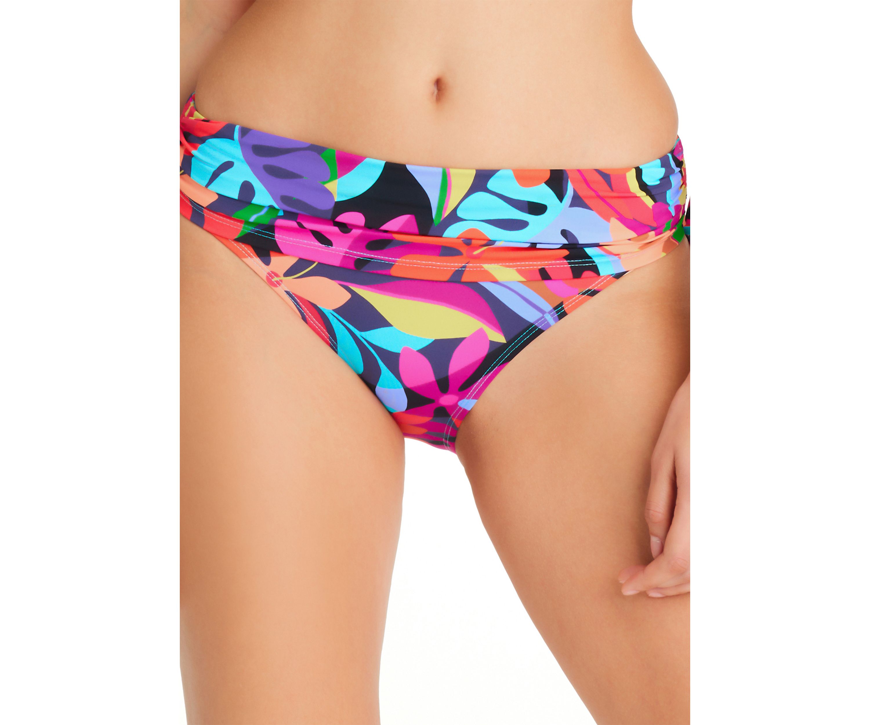 Bold Rush Shirred Hipster Swim Bottoms