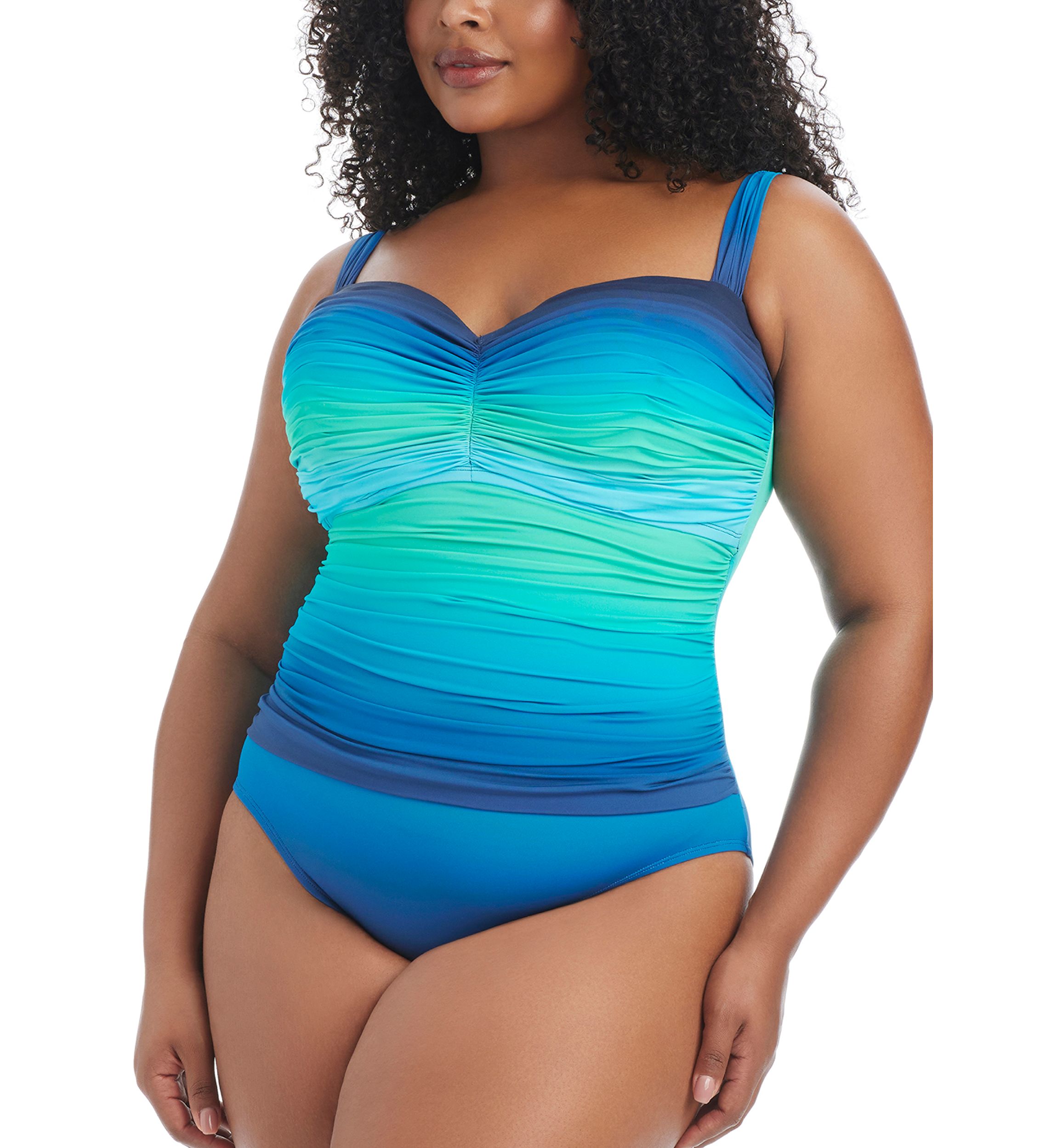 knee length dresses for ladies Profile by Gottex Plus Size Bandeau Swimdress