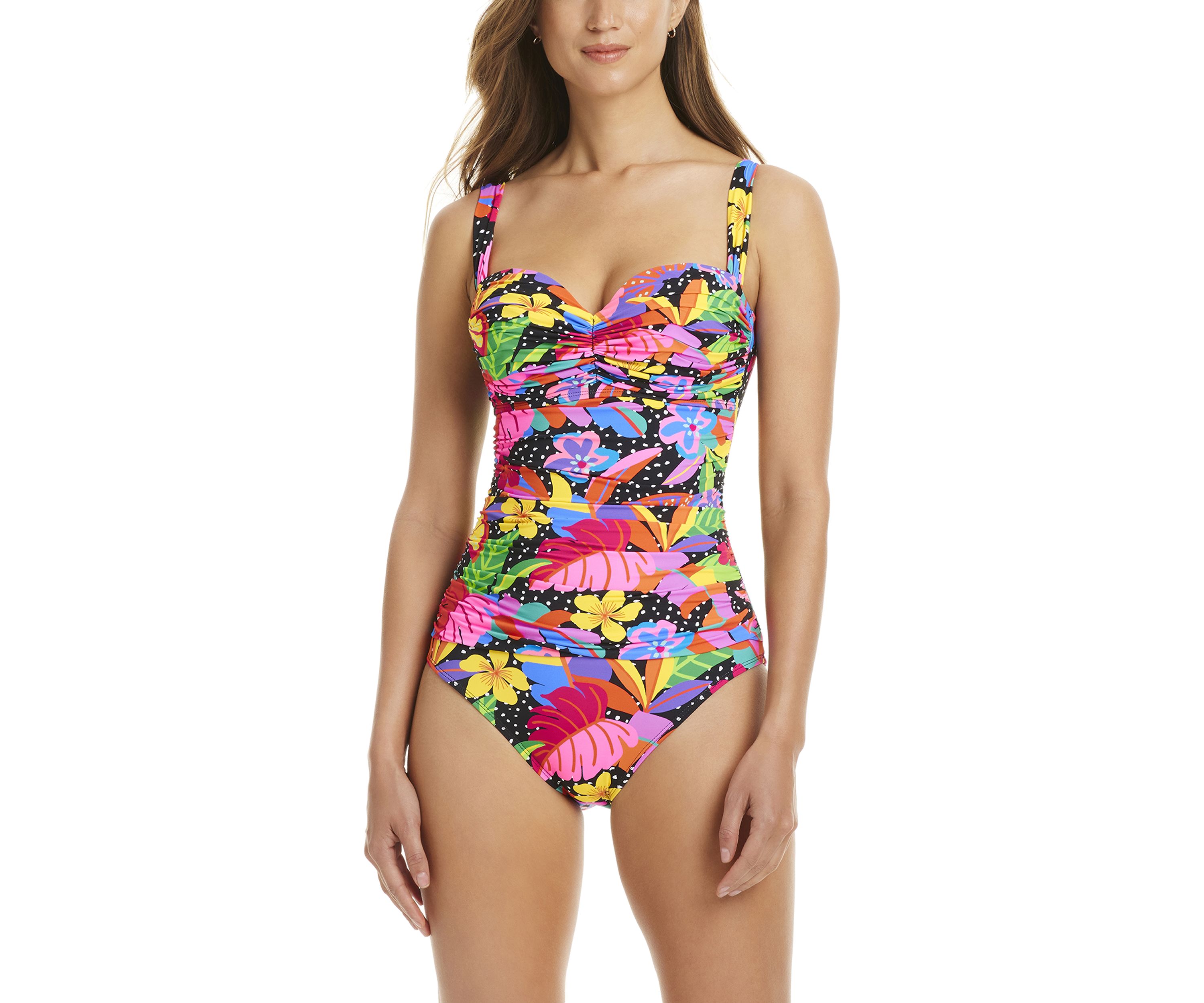 Extra Bold Shirred Bandeau One Piece Swimsuit 