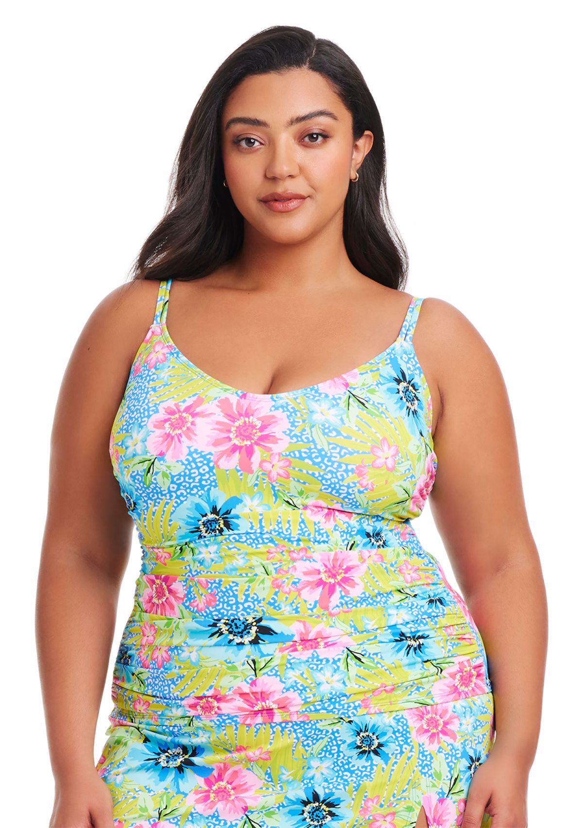 Plus Size Lets Get Away Tankini Swim Top