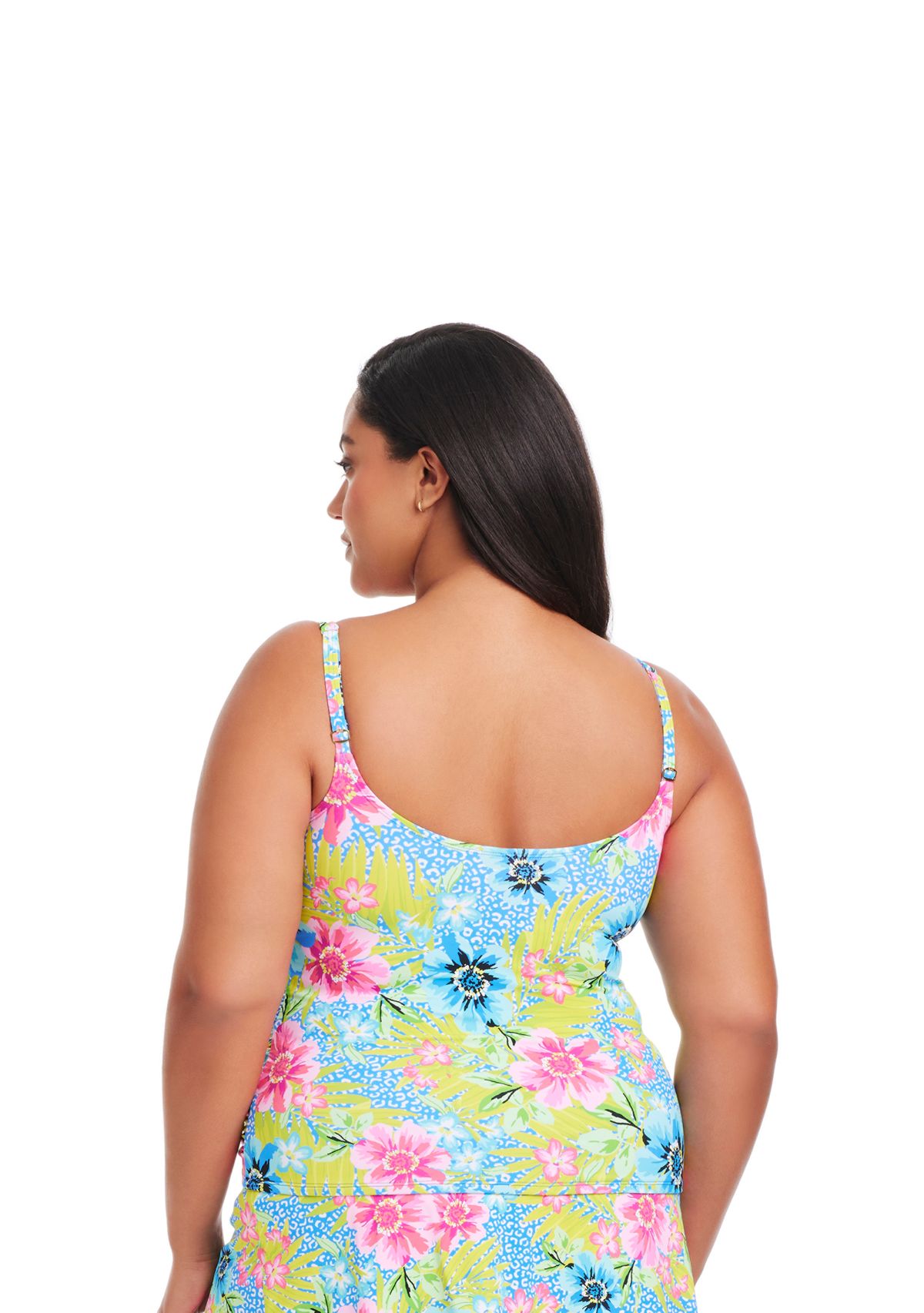 Plus Size Lets Get Away Tankini Swim Top