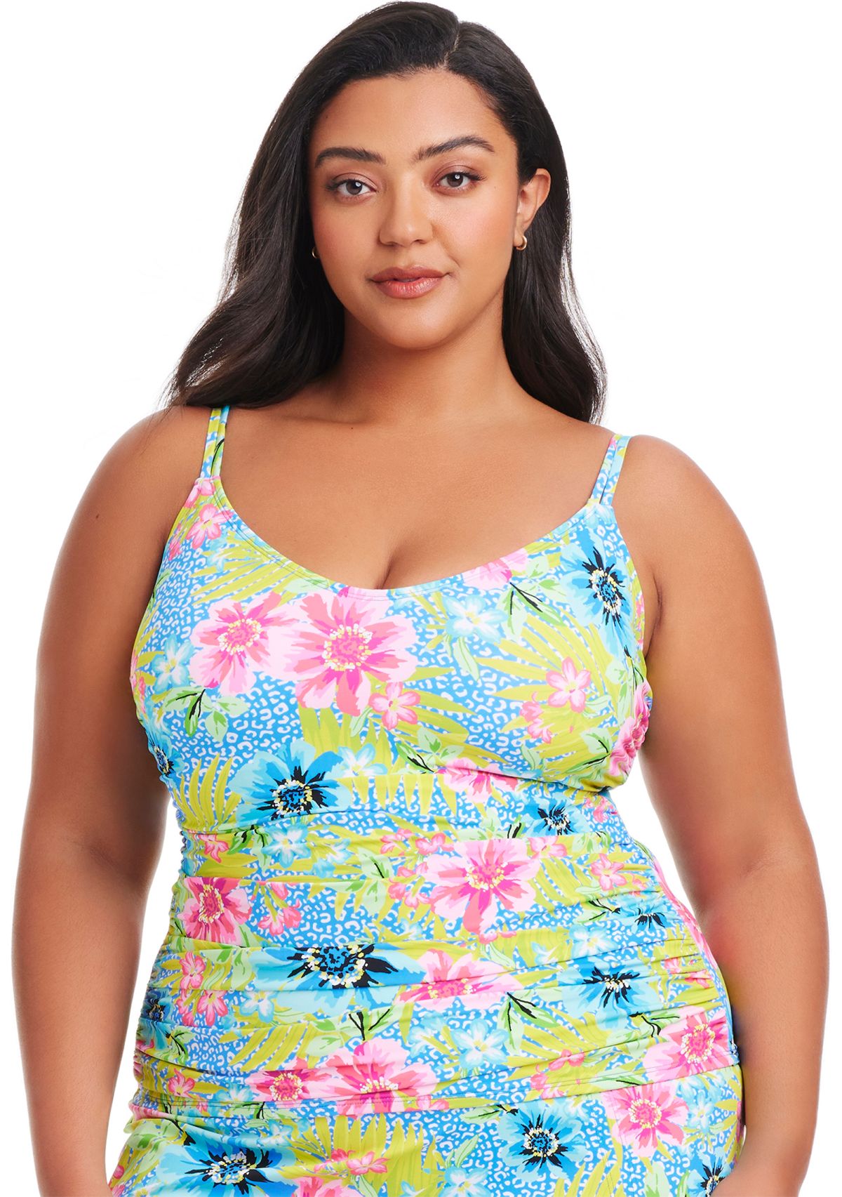Plus Size Lets Get Away Tankini Swim Top
